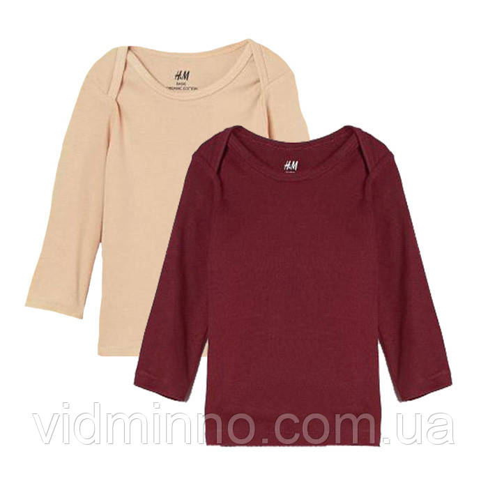 Набір дитячих однотонних кофт лонгслів H&M на дівчинку р.98 - 2-3 роки /89472/