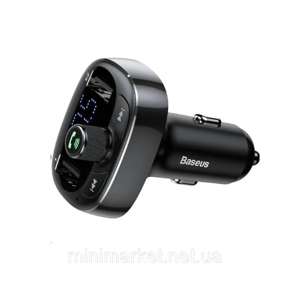 АЗП з FM-модулятор Baseus T Shaped S-09 Car Bluetooth MP3 Player Black