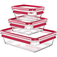 Tefal Набір контейнерів Master Seal, 3шт, жаростійке скло, прозорий