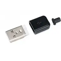 Штекер USB розєм USB, штекер AM, корпус бакеліт, пайка на кабель Black