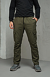 Чоловічі спортивні демісезонні штани карго хакі з манжетами і кишенями, фото 5