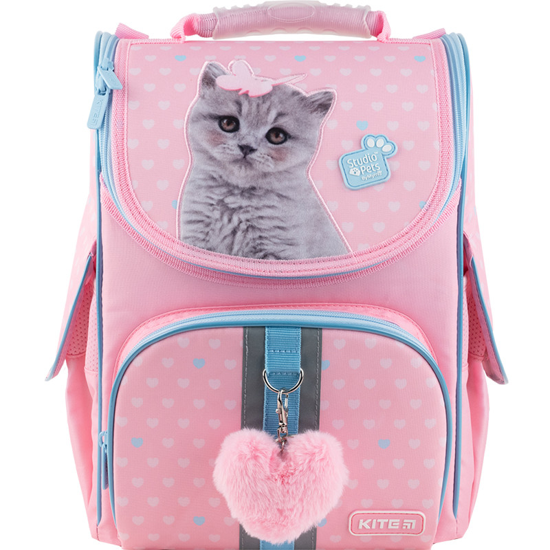 Рюкзак шкільний каркасний Kite Education Studio Pets 35х25х13 см, 11.5 л рожевий (SP24-501S)