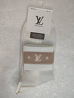 Носки женские Louis Vuitton (36-41) сетка летний вариант бело-бежевый