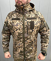 Военная куртка SOFT SHELL пиксель многофункциональная демисезонная влагоотталкивающая камуфляж ВСУ 48