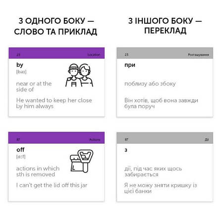 Картки для вивчення «105 Cards. Prepositions». Автор - English Student, фото 2