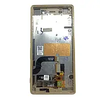 Дисплей Sony Xperia M5 (E5603, E5606, E5633, E5653) з сенсорним екраном та рамкою (Оригінал з розбору) Gold (Вживаний)