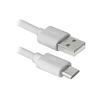 Кабель зарядний USB / micro-USB 1m круглий White (Оригінал з розбору) (Вживаний)