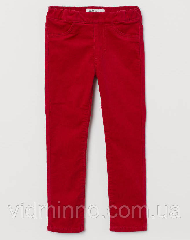 Дитячі однотонні вельветові штани трегінси H&M на дівчинку р.140 – 9-10 років /85087/