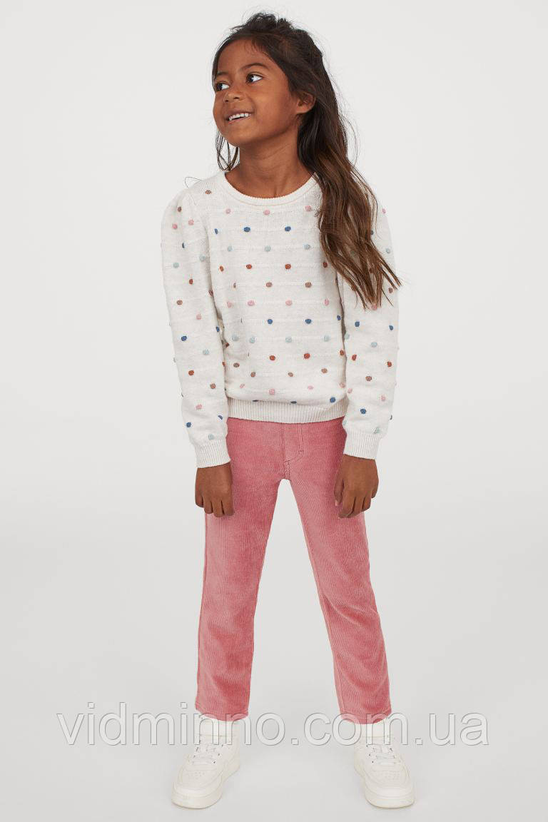Дитячі однотонні вельветові штани трегінси H&M на дівчинку р.140 – 9-10 років /31387/