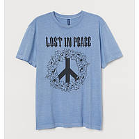 Мужская футболка Lost In Peace H&M р.S /84021/