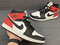 Мужские кроссовки Nike Air Jordan Retro 1 Весна Лето Осень. Найк Эир Джордан 1 Ретро Красные Белые Черные 2024