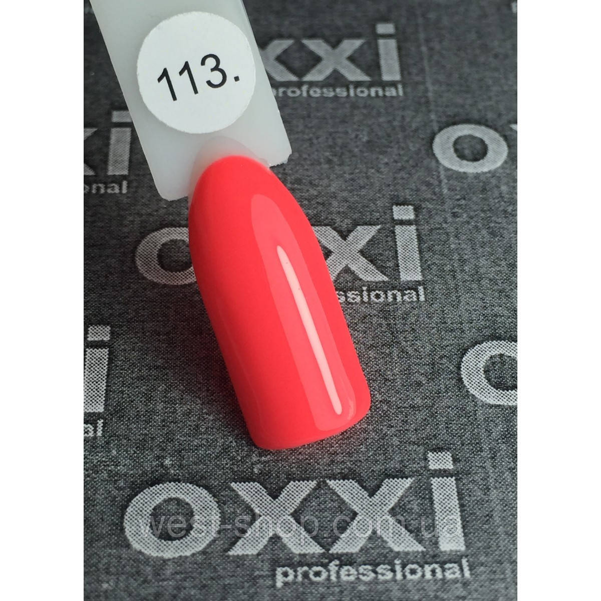 Гель-лак Oxxi No113 (яскравий червоний-рожевий, неоновий) 8 мл