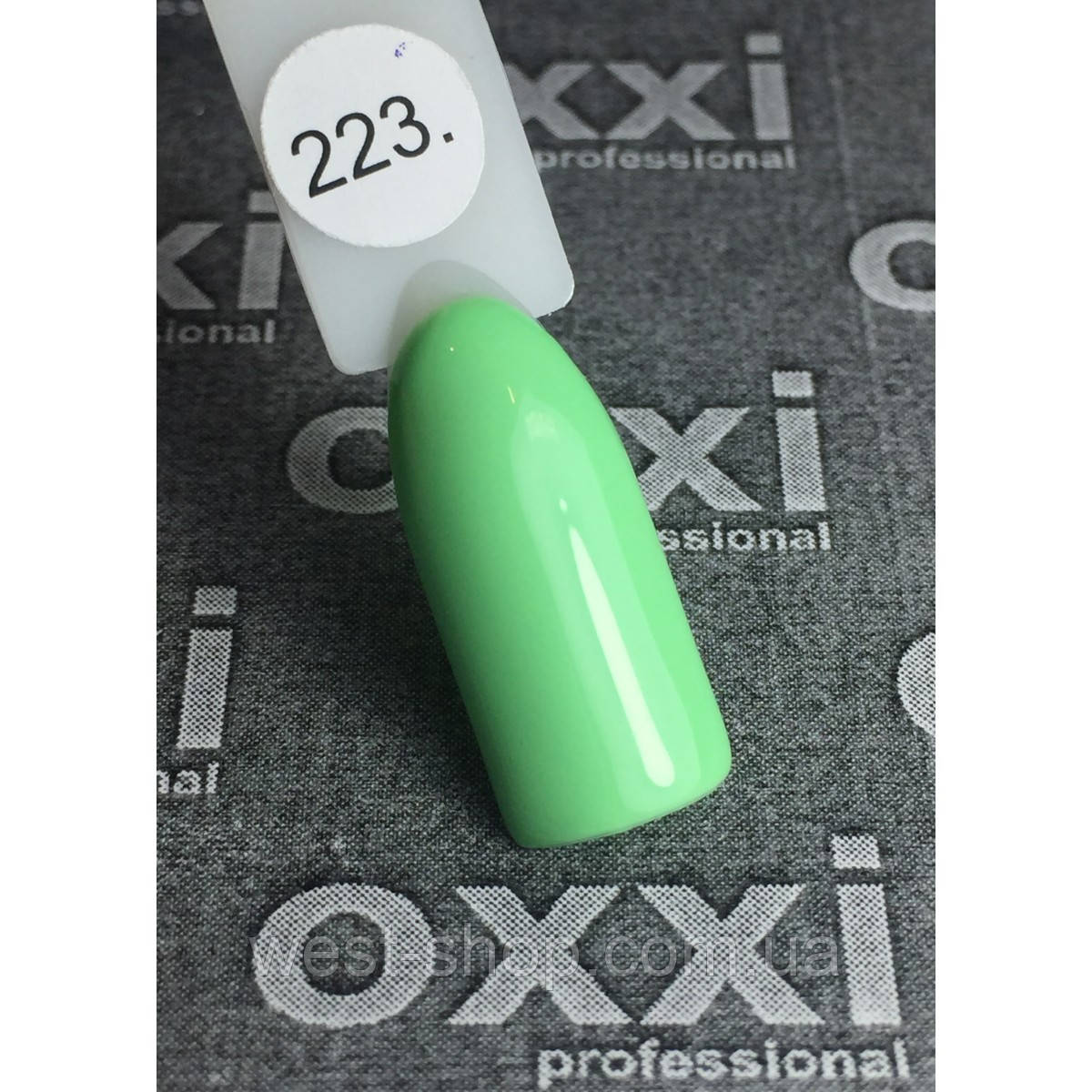 Гель-лак Oxxi No223 (світло-зелений, емаль) 8 мл