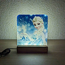 Світильник нічник з надрукованою картинкою Frozen Ельза сніжинки acr-uf000167