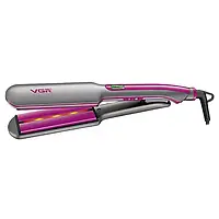 Плойка-выпрямитель для волос VGR V-562 Серо-розовый Утюжок с керамическим покрытием