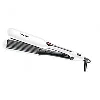 Плойка-гофре для укладки волос VGR V-557 Белый Утюжок с керамическим покрытием и дисплеем
