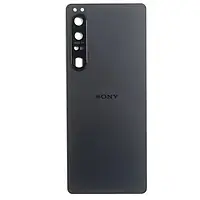 Задняя крышка Sony Xperia 1 IV со стеклом камеры Black (Оригинал с разборки) (БУ)