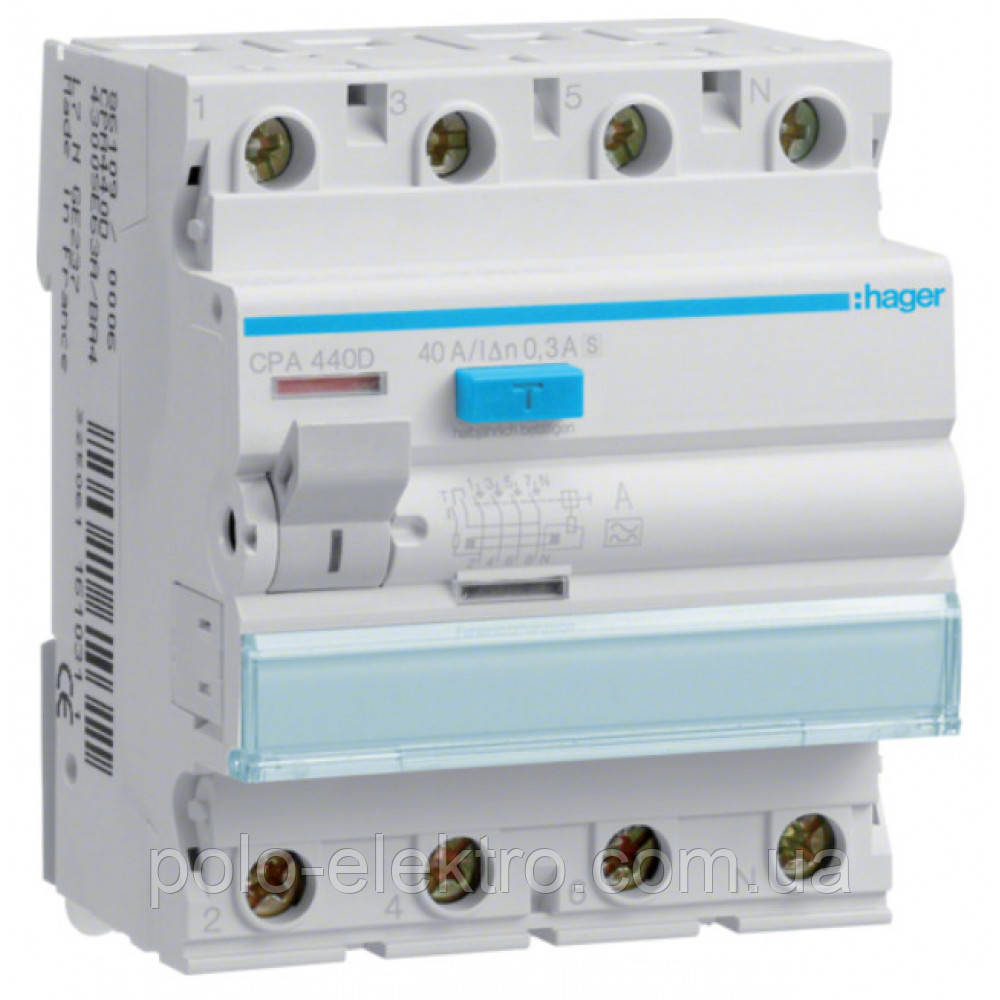 ПЗВ 4P 6kA 40A 300mA A S Hager