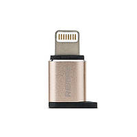 Переходник адаптер Remax RA-USB2 MicroUSB на Lightning для iPod, iPhone, iPad Gold