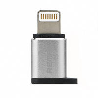 Переходник адаптер Remax RA-USB2 MicroUSB на Lightning для iPod, iPhone, iPad Серебристый
