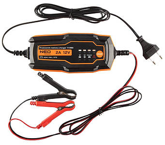Neo Tools Зарядний пристрій автоматичний, 2А/35Вт, 4-60Ач, для кислотних/AGM/GEL акумуляторів