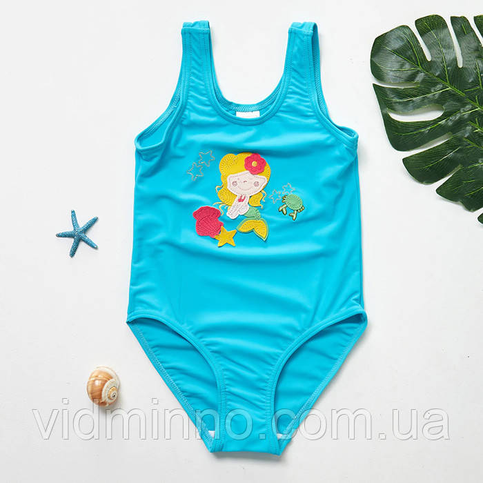 Дитячий суцільний купальник Русалонька LYCRA на дівчинку 6-7 років - р.7 /69816/