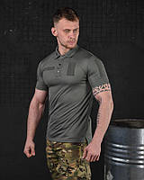 Мужская футболка влагоотводящая олива с липучками, футболка поло нгу CoolPass хаки er905