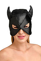 Маска Master Series Dungeon Demon Dungeon Bondage Mask with Horns - Black FIL