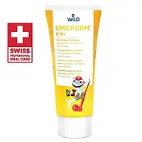 Дитяча зубна паста Dr. Wild Emoform Kids 75 мл. від 1+ зубчика|Швейцарія преміум догляд, з фторидом 500 ppm