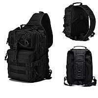 Рюкзак тактический на 20 л (35х25х12 см) Черный, 800D A92 / Армейская сумка-рюкзак через плечо