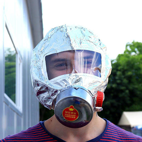 Панорамный фильтрующий респиратор противогаз Fire mask от угарного газа ...