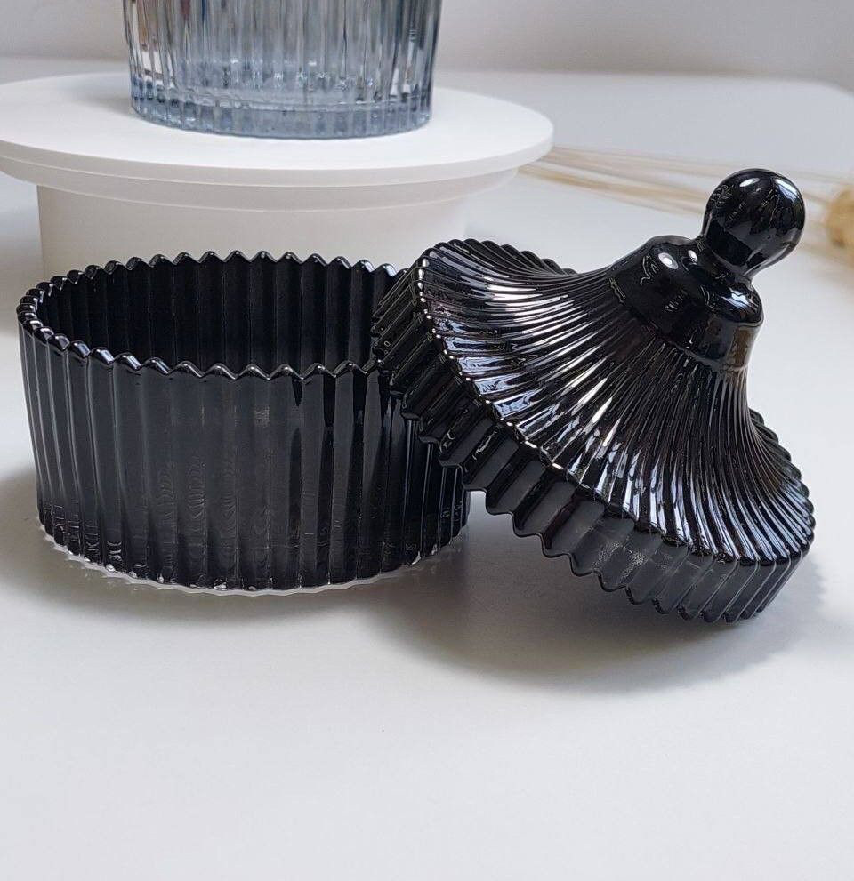 Скляні ємності для свічок Великі цукорниці 250мл Цукровиці Цукерниці Красива скляна цукерниця