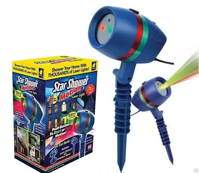 Лазерный проектор уличный Star Shower Motion / Новогодняя подсветка для дома - фото 5 - id-p2118373932