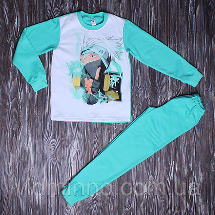 Утеплена піжама (начос) на хлопчика р.128 - 7-8 років, кофта + штани, аніме (Какаші), фото 1