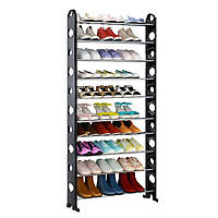 Органайзер для обуви 50 х 24 х 140 см Stackable Shoe Rack 10 полок / Полка для обуви / Полка стойка