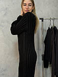 Пряме в'язане плаття міді в рубчик з коміром хомутом PLT (р. 42-46) 1035578, фото 4