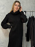 Пряме в'язане плаття міді в рубчик з коміром хомутом PLT (р. 42-46) 1035578, фото 5