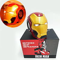 Колонка беспроводная "Железный человек" с подсветкой KIMISO Iron Man-5 ВТ-TF / Портативная Bluetooth колонка