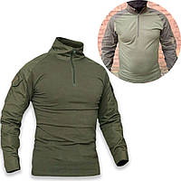 Мужская тактическая рубашка Убакс для военных ЗСУ Хаки, размер М / Боевая летняя рубашка