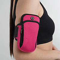 Сумка чехол на руку для бега с двумя карманами Double arm package Розовый / Спортивная сумка для бега