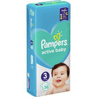 Підгузок Pampers Active Baby Midi Розмір 3 (6-10 кг), 58 шт (8001090949707), фото 2