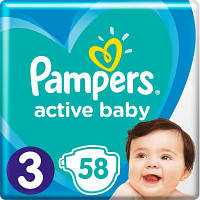 Підгузок Pampers Active Baby Midi Розмір 3 (6-10 кг), 58 шт (8001090949707), фото 3