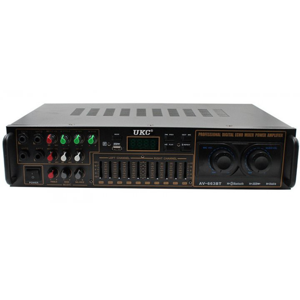 Усилитель звука AMP AV 663 BT AC/DC 12V с Караоке / Усилители - фото 1 - id-p2118376986