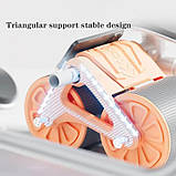 Фітнес-тренажер для живота Abs Wheel Roller колесо ролик для преса з тримачем смартфона, фото 4