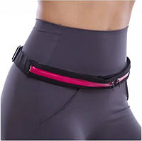 Сумка на пояс для бега Go Runners Pocket Belt / Поясная спортивная сумка (27х10 см, 17х10) Розовая