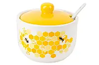 Банка керамическая c ложкой 450мл Honey