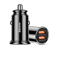 Автомобильное зарядное устройство Baseus 2x USB 30W 5A USB-A QC Quick Charge 3.0 iQ Black (CCYD-01)