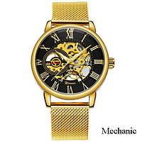 Чоловічі годинники Forsining 8099 Gold-Black