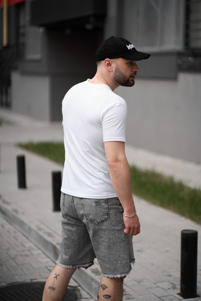 Мужская однотонная футболка белая, качественные базовые футболки для мужчин LOV XL - фото 3 - id-p2116747115