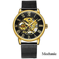 Чоловічі годинники Forsining 8099 Black-Gold-Black